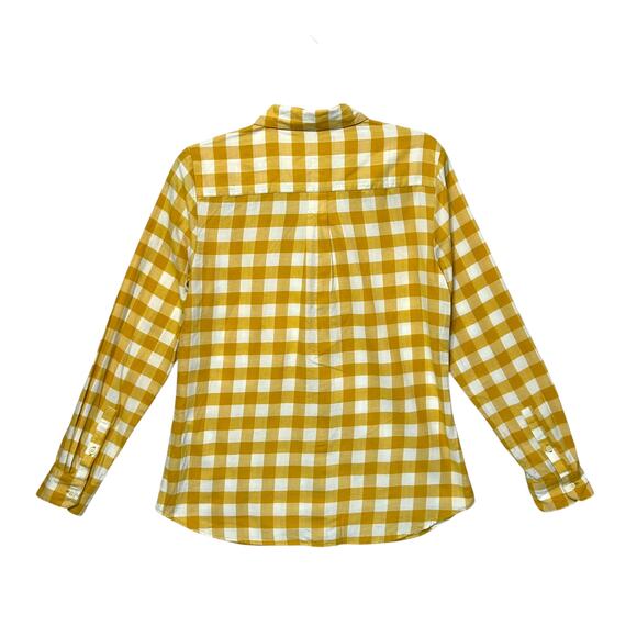 Banana Republic Classic Fit Long Sleeve Shirt NWT Women's Sz S Yellow Plaid - Picture 3 of 7